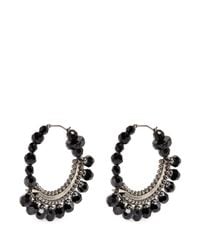 Givenchy | Black Bead Pavé Hoop Earrings | Lyst