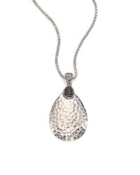 John Hardy | Classic Chain Black Sapphire & Sterling Silver Teardrop Pendant Necklace | Lyst