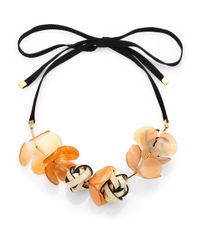 Marni | Orange Horn Multi-Flower Necklace | Lyst
