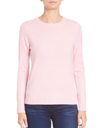 Saks Fifth Avenue | Pink Cashmere Crewneck Sweater | Lyst