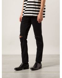 saint laurent bleached jeans