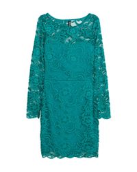 turquoise green lace dress
