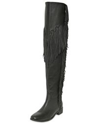 See By Chloé | Black 20mm Fringed Goat Over The Knee Boots | Lyst