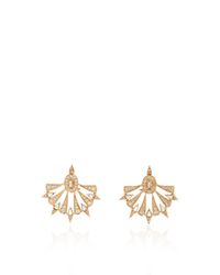 Sutra | Pink Rose Gold And Diamond Starburst Earrings | Lyst