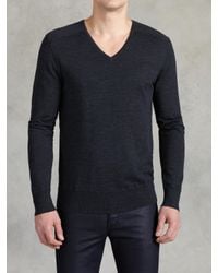 John Varvatos | Blue Superfine Merino Wool Sweater for Men | Lyst