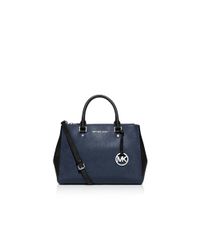MICHAEL Michael Kors | Blue Sutton Medium Color Block Satchel | Lyst