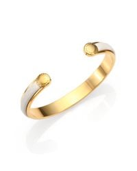 Marc By Marc Jacobs | Metallic Leather Opencuff Bracelet | Lyst