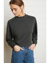 Forever 21 Gray Mock Neck Sweatshirt