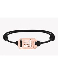 Tateossian - Pink Zodiac 18k Rose Gold Virgo Black Waxed Cord Bracelet for Men - Lyst