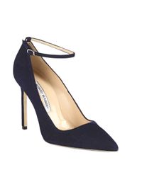 blue pumps with strap