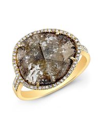 Anne Sisteron - Metallic 14kt Yellow Gold Diamond Slice Organic Ring - Lyst