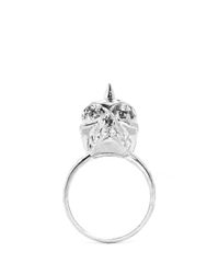 Alexander McQueen | Metallic Crystal Punk Skull Ring | Lyst