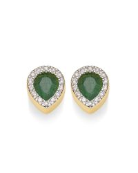 Monica Vinader | Green Diva Lotus Stud Earrings | Lyst