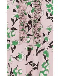 Marni Pink Sistowbell Floral Silk Crepe Blouse