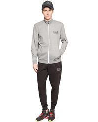 EA7 | Gray Cotton Sweatshirt & Jogging Pants | Lyst
