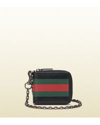 Gucci Perforated Leather Web Chain 