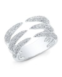 Anne Sisteron - Metallic 14kt White Gold Diamond Triple Horn Ring - Lyst