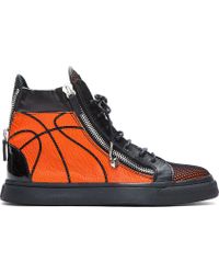 giuseppe zanotti orange sneakers