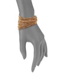 ABS By Allen Schwartz | Metallic Multi-Row Draped Ball Chain Bracelet | Lyst