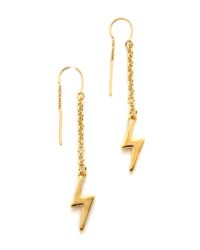 Marc By Marc Jacobs | Metallic Lightning Bolt Threaded Drop Earrings | Lyst