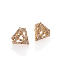 Marlo Laz | Metallic Gypsy Champagne Diamond Clarity Stud Earrings | Lyst