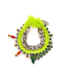 Joomi Lim | Yellow Cotton Braid Crystal Bracelet | Lyst