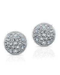Anne Sisteron - 14kt White Gold Diamond Mini Disc Stud Earrings - Lyst