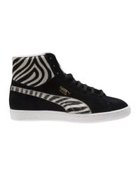 PUMA Zebra High Top Trainer in Black for Men | Lyst