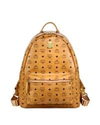 MCM | Brown Stark Coated Canvas Monogram Backpack for Men | Lyst