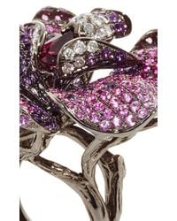 Wendy Yue | Amethyst And Pink Sapphire Flower Ring | Lyst