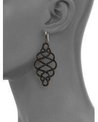 John Hardy | Classic Chain Blackened Sterling Silver Large Braided Drop Earrings | Lyst