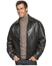perry ellis open bottom leather jacket