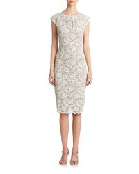 ABS By Allen Schwartz | Green Lace Cap Sleeve Sheath | Lyst