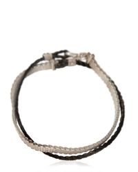 Title Of Work Metallic Chainmail & Leather Bracelet for men