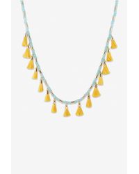 French Connection | Metallic Multi Tassel Beaded Pendant Necklace | Lyst