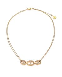 Michael Kors | Metallic Heritage Maritime Pavé Triple Link Necklace | Lyst