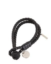 Bottega Veneta | Green Double Intrecciato Leather Bracelet for Men | Lyst