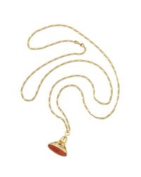 Monica Rich Kosann | Metallic 18k Yellow Gold Large "love" Fob Necklace | Lyst