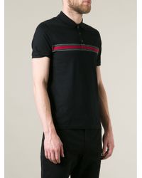black gucci stripe polo shirt