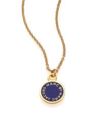 Marc By Marc Jacobs | Blue Logo Disc Pendant Necklace | Lyst