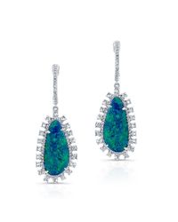 Anne Sisteron - Blue 14kt White Gold Opal Diamond Earrings - Lyst