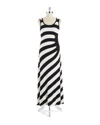 Calvin Klein Striped Maxi Dress in Black - Lyst