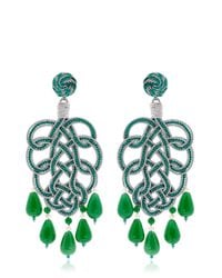 Anna E Alex | Green "Pavone" Earrings | Lyst