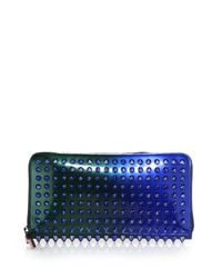 Christian Louboutin | Blue Panettone Studded Metallic Ombre Continental Wallet | Lyst