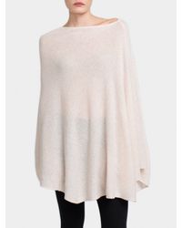 White + Warren - Pink Cashmere Two Way Angled Poncho - Lyst