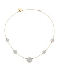 Michael Kors | White Brilliance Statement PavÉ Disc Station Necklace/Goldtone | Lyst