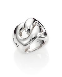 Pomellato | Metallic Sterling Silver Gourmette Link Knot Ring | Lyst