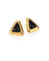 Stephanie Kantis | Metallic Crush Black Onyx Triangle Stud Earrings | Lyst