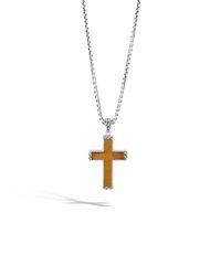 John Hardy | Brown Classic Chain Cross Pendant for Men | Lyst