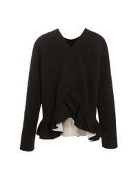 Marni Black Embellished Interlock Peplum Top